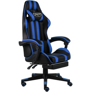 vidaXL Gaming-Stühl mit Fußstütze schwarz/blau