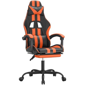 vidaXL Gaming-Stuhl mit Fußstütze Schwarz und Orange Kunstleder