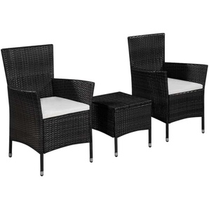 vidaXL Garten-Bistro-Set Poly Rattan schwarz (44094)