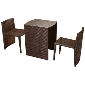 vidaXL Garten-Essgruppe 5-tlg. Poly Rattan braun (42881)