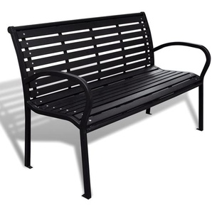 vidaXL Gartenbank 125 cm Stahl und WPC Schwarz