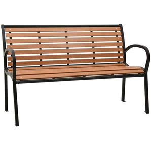 vidaXL Gartenbank Schwarz und Braun 116 cm Stahl und WPC