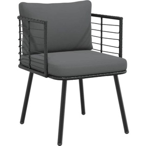 Vidaxl - Gartensessel mit Kissen Schwarz Poly Rattan