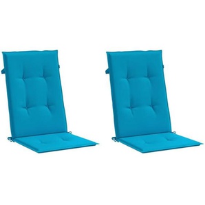 Vidaxl - Gartenstuhlauflagen für Hochlehner 2 Stk. Blau 120x50x3cm Stoff