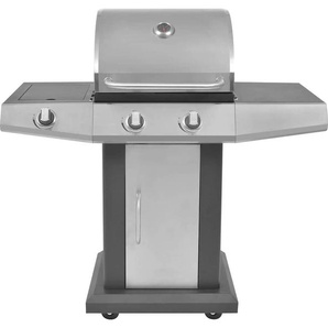 vidaXL Gasgrill 2+1 Flammen Schwarz und Silbern 43044
