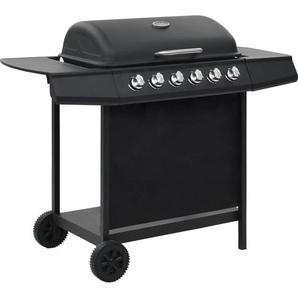 vidaXL Gasgrill mit 6 Flammen Stahl Schwarz 44281