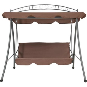 vidaXL Hollywoodschaukel mit Bettfunktion und Dach Kaffeebraun 43242