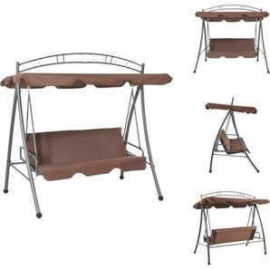 vidaXL Hollywoodschaukel mit Bettfunktion und Dach Kaffeebraun - Hollywoodschaukeln TLS43242