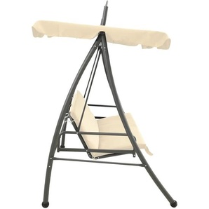 vidaXL Hollywoodschaukel mit Bettfunktion und Dach Sandweiß 43241