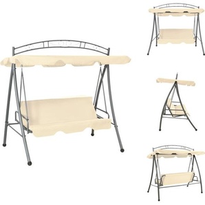 vidaXL Hollywoodschaukel mit Bettfunktion und Dach Sandweiß - Hollywoodschaukeln TLS43241