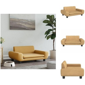 vidaXL Hundebett Braun 70x45x33 cm Samt - Hundebetten TLS171993