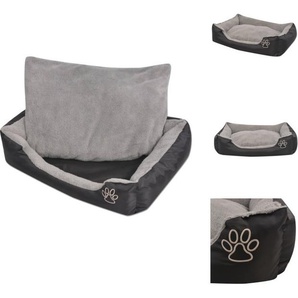 vidaXL Hundebett mit gepolstertem Kissen Größe L Schwarz - Hundebetten TLS170421