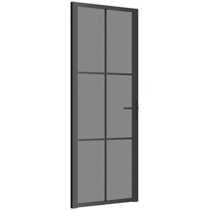 Vidaxl - Innentür 76x201,5 cm Schwarz ESG-Glas und Aluminium