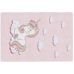 Vidaxl - Kinderteppich Rosa 160x230 cm Einhorn Waschbar Rutschfest