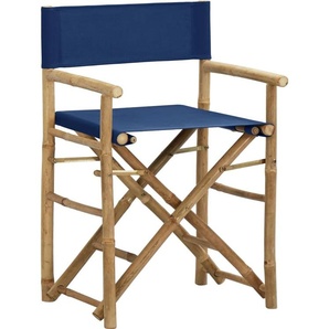 vidaXL Klappbare Regiestühle 2 Stk. Blau Bambus und Stoff 313030