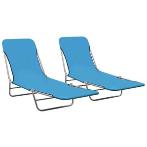 Vidaxl - Klappbare Sonnenliegen 2 Stk. Stahl und Stoff Blau