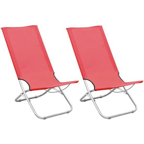 vidaXL Klappbare Strandstühle 2 Stk. Rot Stoff