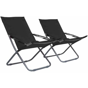 Vidaxl - Klappbare Strandstühle 2 Stk. Stoff Schwarz