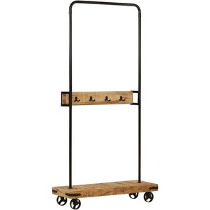 Vidaxl - Kleiderständer mit Rollen 90x35x190 cm Massivholz Mango Eisen