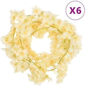 vidaXL Künstliche Blumengirlanden 6 Stk. Champagner 180 cm