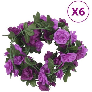 vidaXL Künstliche Blumengirlanden 6 Stk. Helllila 240 cm
