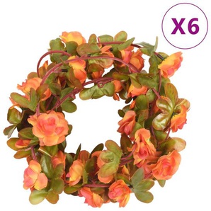 vidaXL Künstliche Blumengirlanden 6 Stk. Orange 250 cm