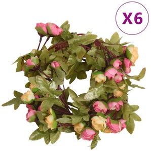 vidaXL Künstliche Blumengirlanden 6 Stk. Rosa 215 cm