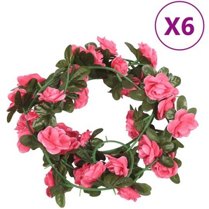 vidaXL Künstliche Blumengirlanden 6 Stk. Rosa 240 cm