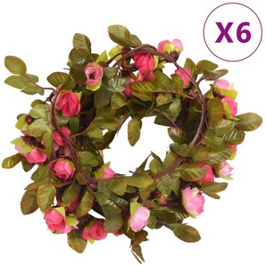vidaXL Künstliche Blumengirlanden 6 Stk. Rose 215 cm
