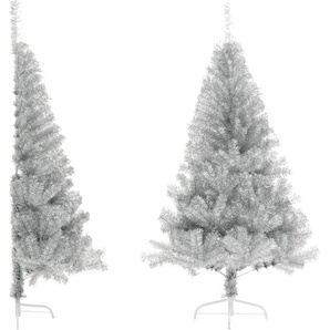 Vidaxl - Künstlicher Halb-Weihnachtsbaum mit Ständer Silber 180 cm pet