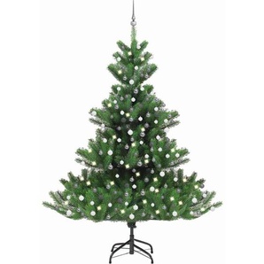 Vidaxl - Künstlicher Weihnachtsbaum Nordmann led & Kugeln Grün 240 cm