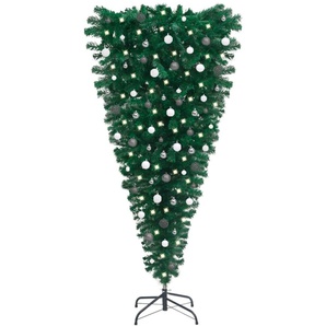 vidaXL Künstlicher Weihnachtsbaum Umgekehrt LEDs & Kugeln 180 cm (3078098)