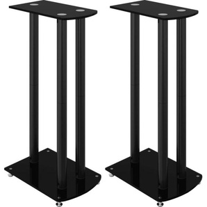 Vidaxl - Lautsprecher-Ständer 2 Stk. Schwarz Hartglas 3 Säulen