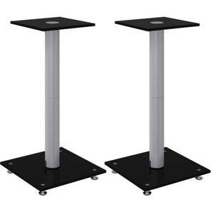 Vidaxl - Lautsprecher-Ständer 2 Stk. Schwarz & Silbern Hartglas 1 Säule