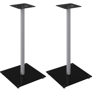 Vidaxl - Lautsprecher-Ständer 2 Stk. Schwarz & Silbern Hartglas 1 Säule