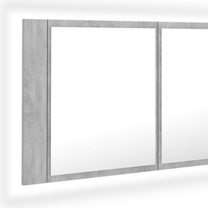 vidaXL LED-Bad-Spiegelschrank Betongrau 90x12x45 cm Acryl 804976