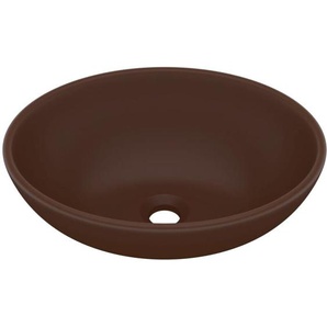 Vidaxl - Luxuriöses Ovales Waschbecken,Handwaschbecken Matt Dunkelbraun 40x33 cm Keramik
