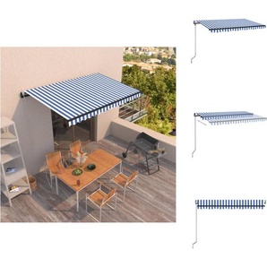 vidaXL Markise Automatisch Einziehbar 400x350 cm Blau und Weiß - Markisen TLS3069186