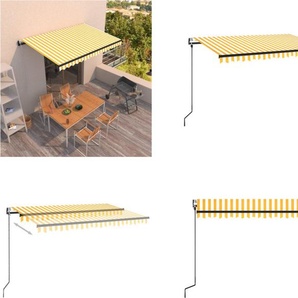 vidaXL Markise Automatisch Einziehbar 450x350 cm Gelb und Weiß - Markise - Markisen - Sonnendach - Sonnendächer HL3069208