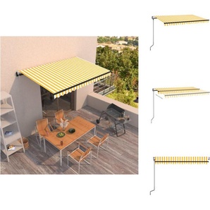 vidaXL Markise Automatisch Einziehbar 450x350 cm Gelb und Weiß - Markisen TLS3069208