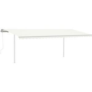 vidaXL Markise Automatisch Einziehbar mit Pfosten 6x3 m Creme 3070007