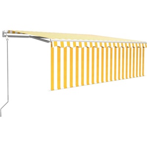 vidaXL Markise Automatisch Einziehbar mit Volant 4x3 m Gelb und Weiß 3069308