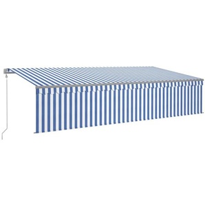 vidaXL Markise Automatisch Einziehbar mit Volant 6x3 m Blau und Weiß 3069486