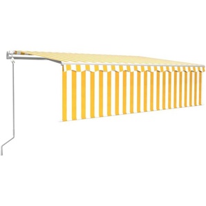 vidaXL Markise Automatisch mit Rollo LED Windsensor 5x3m Gelb & Weiß 3069353