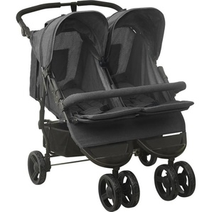 vidaXL Möbel Geschwisterwagen Anthrazit Stahl - Kombikinderwagen 10242 LL0000100588-VDLL-CC2412241