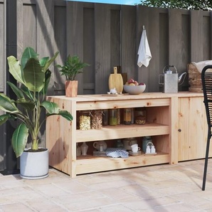 vidaXL Möbel Outdoor-Küchenschrank 106x55x64 cm Massivholz Kiefer - Küchenschränke 832333 LL0000237994-vdll-cc24419