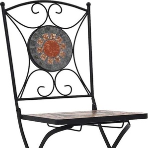 vidaXL Mosaik-Bistrostühle 2 Stk. Orange / Grau 46718