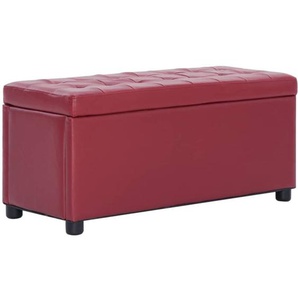 Vidaxl - Ottoman mit Stauraum 87,5 cm Weinrot Kunstleder
