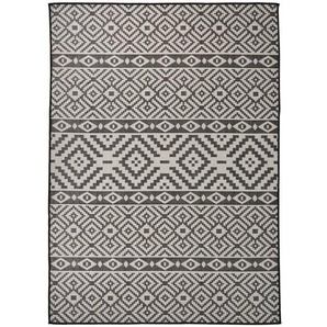 Vidaxl - Outdoor-Teppich Flachgewebe 200x280 cm Schwarz Gestreift