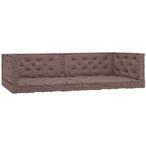 vidaXL Palettenkissen 6-tlg. Taupe Baumwolle